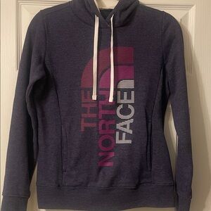 The North Face Women's Navy and Pink Cowl Neck Sweater
